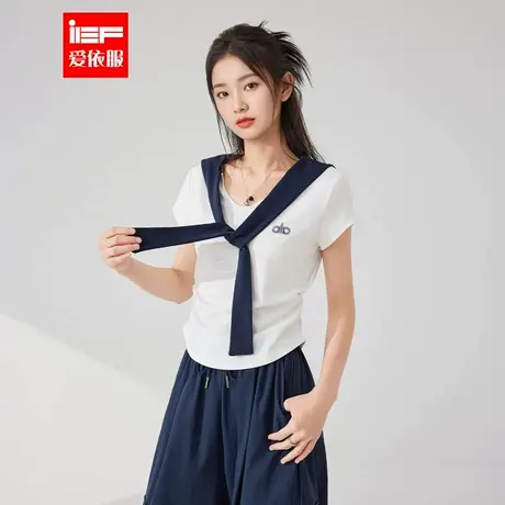 IEF/爱依服2025夏季新款韩系静酷风美高休闲通勤气质百搭短袖上衣商品大图