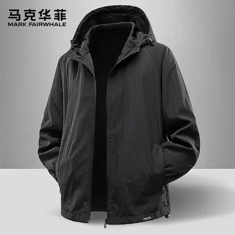 马克华菲美式连帽休闲夹克男士秋季宽松男装2025新款潮牌运动外套商品大图