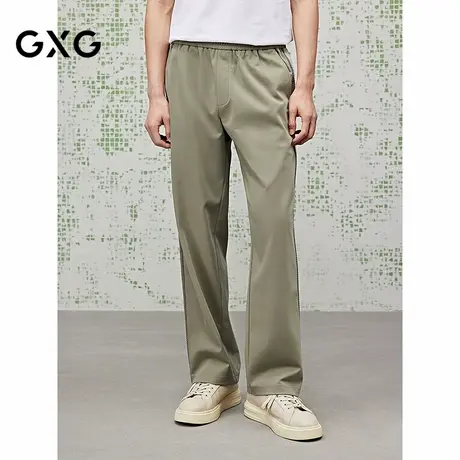 [商场同款]GXG男装 卡其色直筒卫裤男休闲裤25夏新品G25X022079商品大图