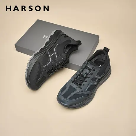 哈森鞋子男鞋秋季时尚百搭户外潮鞋男士休闲鞋软底缓震运动鞋跑鞋商品大图
