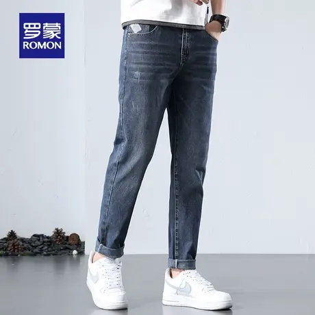 【官方正品】罗蒙男士青年潮流休闲裤春季新款简约弹力舒适牛仔裤图片