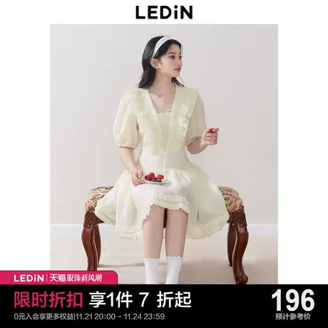 乐町温柔花边法式连衣裙2023秋季设计感公主裙气质仙女裙商品大图