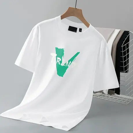 250g重磅纯棉白色t恤男短袖圆领上衣服潮流宽松全棉半袖美式体恤商品大图