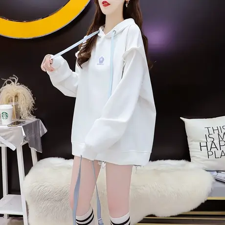设计感连帽卫衣女2024新款春季洋气减龄宽松慵懒风上衣外套商品大图