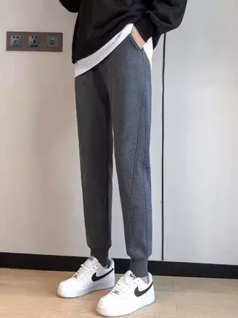 阔腿裤子女夏季薄款宽松卫裤设计感小众直筒休闲哈伦运动束脚长裤图片