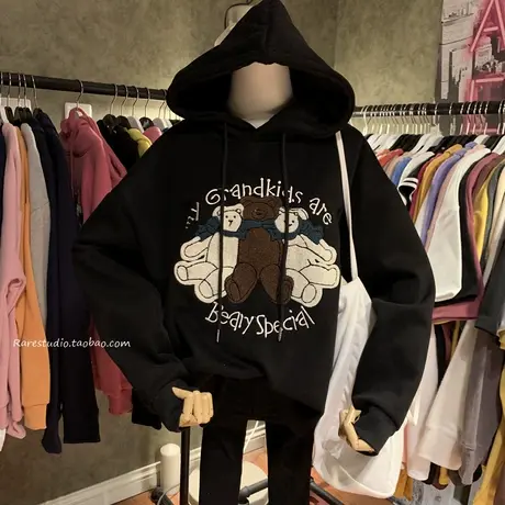 卫衣女加绒加厚2020秋冬新款韩版ins潮刺绣可爱减龄宽松百搭外套商品大图