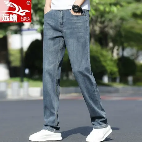 夏天牛仔裤男夏季薄款裤子男士宽松直筒2023新款弹力休闲长裤男款商品大图