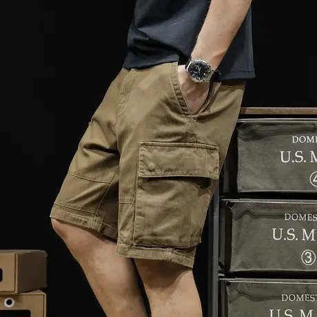 高端美式工装短裤男夏季潮牌男士休闲五分裤男裤大码2024新款裤子图片