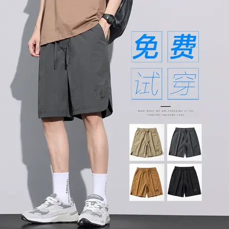 冰丝外穿大裤头休闲短裤男士夏季薄款跑步健身训练五分运动中裤子商品大图