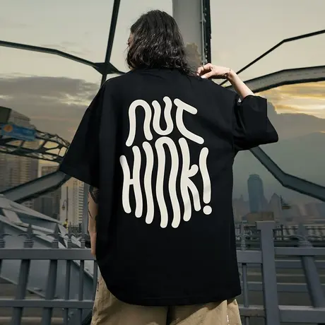 Nuthink欧美街头重磅小众设计t恤男短袖潮牌潮流宽松大码半袖夏季商品大图