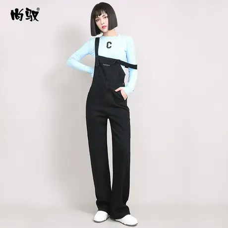 牛仔裤女春秋2024年新款韩版宽松时尚设计感修身显瘦牛仔背带裤潮图片