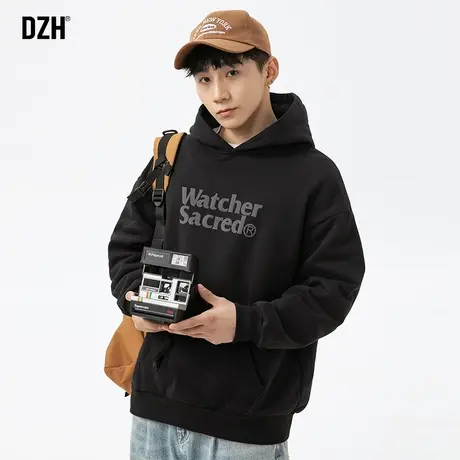 男士黑色重磅卫衣男春秋痞帅高级感休闲长袖外套2024新款体恤上衣商品大图