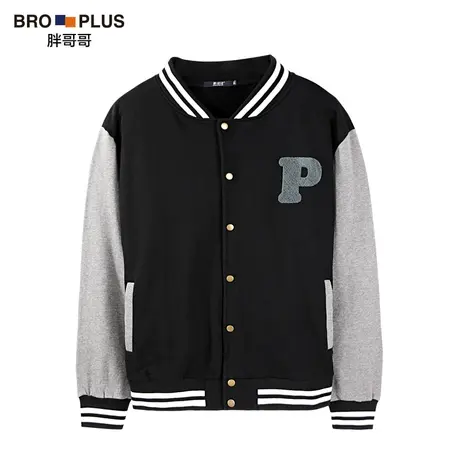 胖哥哥大码外套男加肥加大秋季男装棒球服胖子宽松学院风夹克上衣图片