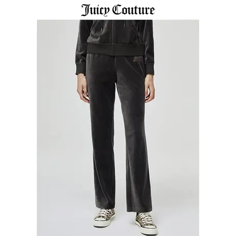 Juicy Couture橘滋休闲裤美式春季新款天鹅绒长裤丝绒微喇直筒裤商品大图