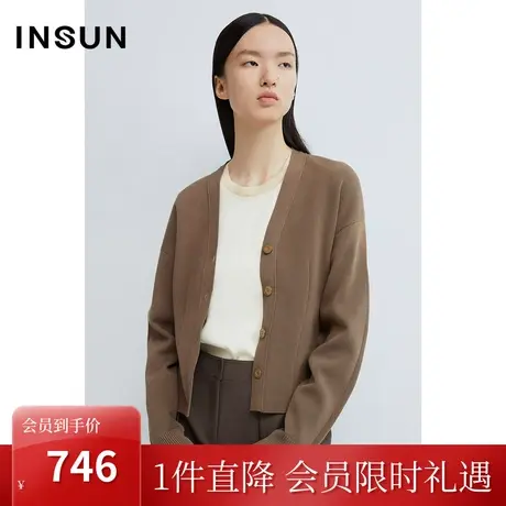 恩裳商场同款春季舒适醋酸棉简约修身落肩毛针织衫女装商品大图