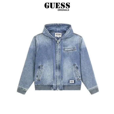 GUESSOriginals24年新款春男士经典通勤连帽牛仔外套-M4GG85D4XY0商品大图
