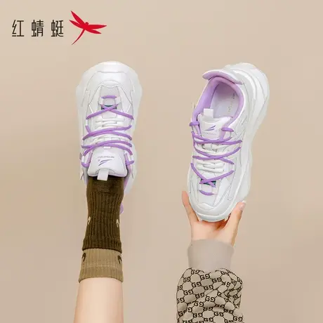 红蜻蜓女鞋高级感老爹鞋炸街2023秋冬新款面包鞋女款厚底运动鞋女图片