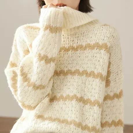 茵曼2022当季新品毛衣韩系上衣秋冬季艺术生奶甜系软糯风女装穿搭图片