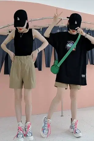 休闲短裤女2023夏季新款韩版松紧高腰显瘦时尚阔腿裤a字短裤子潮商品大图