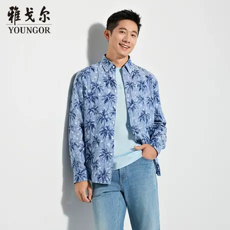 【商场同款】雅戈尔男士长袖衬衫春季新款官方商务休闲长袖衬衫男商品大图