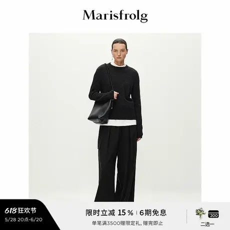 【轻密针织】Marisfrolg玛丝菲尔冬圆领纯羊绒针织衫上衣商品大图