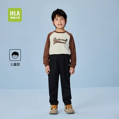 HLA/海澜之家panda wowo熊猫卫裤25春夏新运动宝宝束脚裤男童儿童商品大图