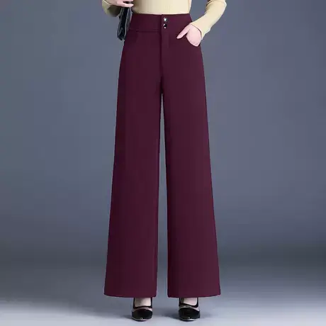 垂坠感显瘦阔腿裤女春季2025新款高腰简约通勤长裤时尚气质休闲裤商品大图
