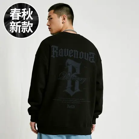 【品牌男装】200-300斤大码男装潮男美式复古加肥加大码卫衣早秋商品大图