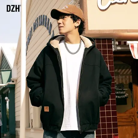 男士羊羔绒毛棉衣男冬季加绒加厚棉袄外套男装2023新款情侣装棉服商品大图