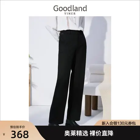 音儿美地女装2022冬季新款高腰垂感直筒阔腿裤宽松显瘦西装裤图片