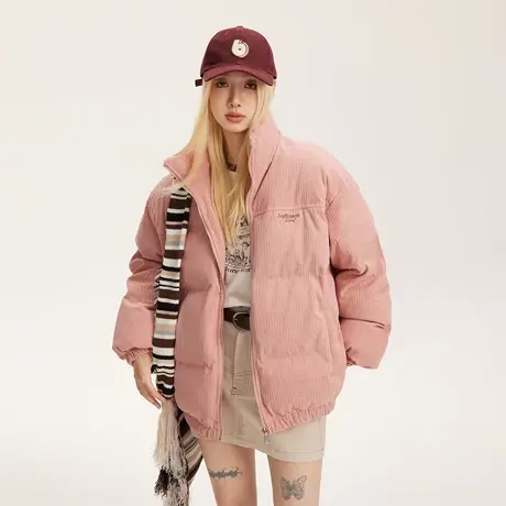 复古国潮立领保暖棉服女冬季2023新款加厚外套宽松面包服纯色棉衣商品大图