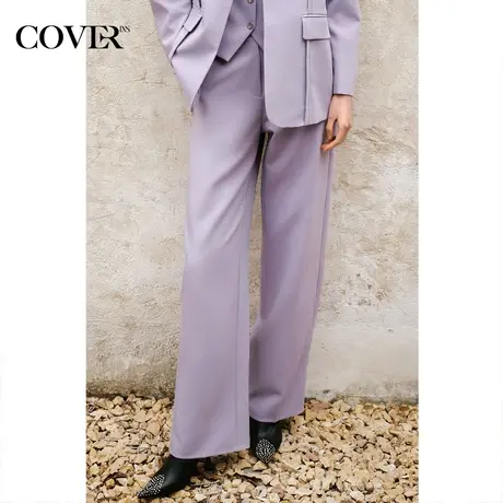 COVER春季双褶防皱挺括弹力休闲裤图片