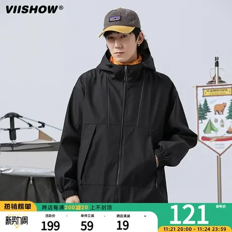 VIISHOW美式复古冲锋夹克外套男女山系登山服宽松机能潮牌春秋夹图片