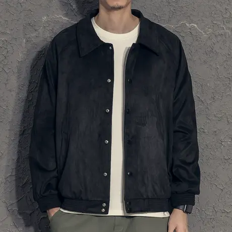 奕飏厚重麂皮绒男士外套2020新款韩版潮流秋装上衣春秋款帅气夹克图片