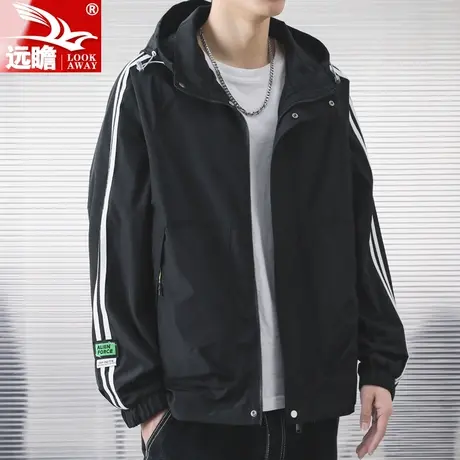 远瞻男士外套2023春秋季新款时尚韩版潮流休闲夹克男装连帽上衣服商品大图
