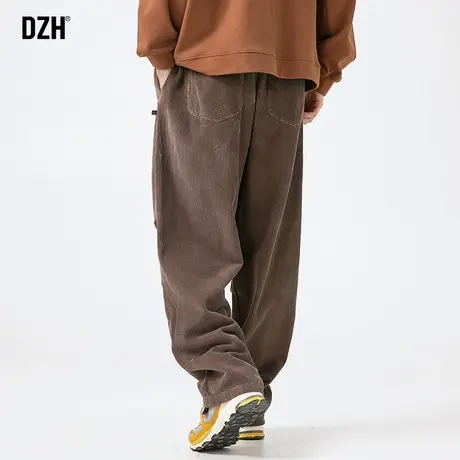 男士美式高街裤子男秋款宽松直筒灯芯绒男裤2024年新款垂感阔腿裤商品大图