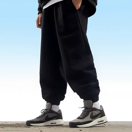 2025春夏季薄款休闲针织运动束脚男裤子潮流宽松百搭工装大码卫裤图片