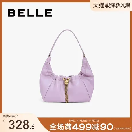 百丽包包女秋季2024新款时尚百搭休闲单肩通勤褶皱腋下包X9172CX3图片
