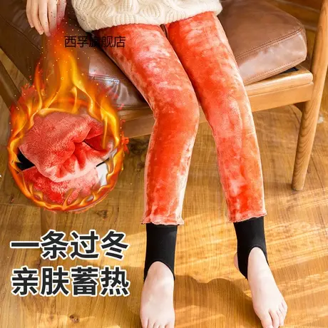 新款冬季儿童特厚水貂绒打底裤中大童加绒加厚连裤袜女童保暖棉裤图片