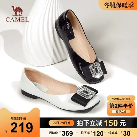 骆驼女鞋2023秋季新款百搭软底通勤鞋女乐福鞋真皮浅口平底单鞋女商品大图