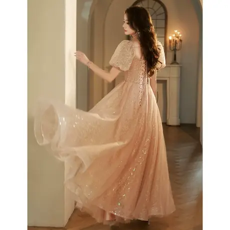 气质名媛高端晚礼服裙女2023新款轻奢小众主持人年会公主裙成人商品大图