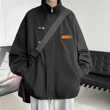 三防美式冲锋衣男款春秋季立领夹克男潮牌青少年休闲宽松工装外套商品大图