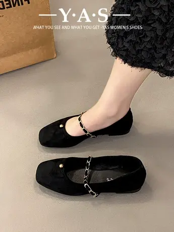 温柔浅口平底鞋配裙子玛丽珍鞋法式小香风单鞋法式春季女鞋乐福鞋图片