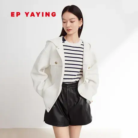 EP雅莹女装 Citywalk工装夹克 羊毛呢短外套 2023秋冬新款1207A商品大图