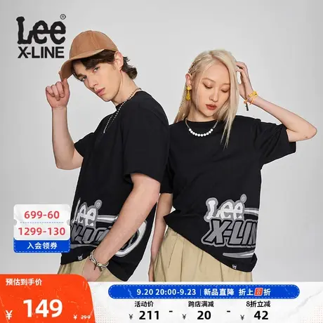LeeXLINE23新品舒适版跨身印花男女同款短袖T恤LUT0054454LE商品大图