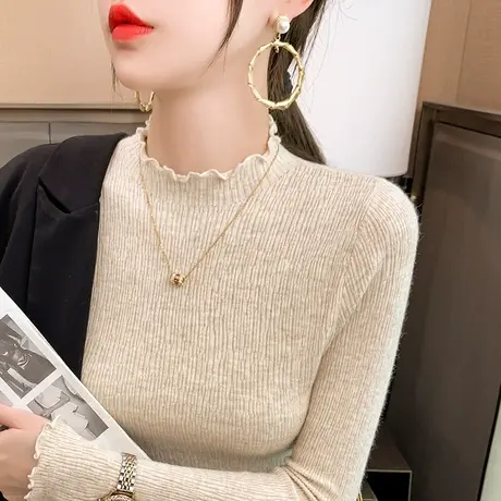 半高领毛衣女内搭洋气秋冬新款爆款百搭显瘦打底衫春秋长袖上衣女图片