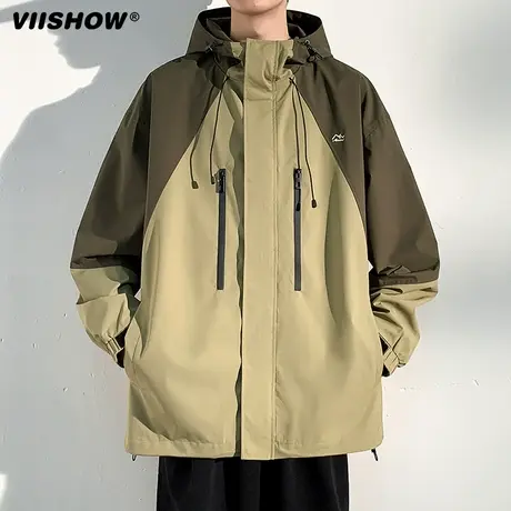 VIISHOW插肩袖外套男2023春秋季宽松山系户外冲锋夹克痞帅夹克男商品大图