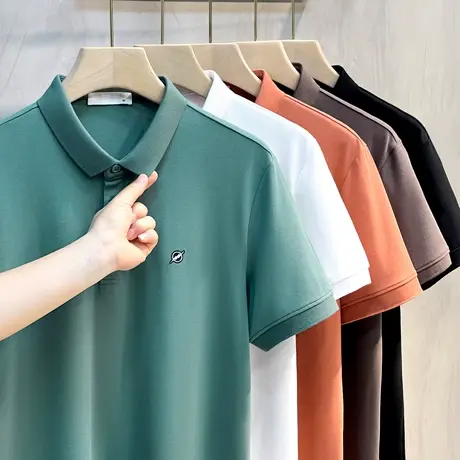 夏季新款男士时尚闪电刺绣POLO衫男短袖翻领半袖T恤纯色保罗衫潮商品大图