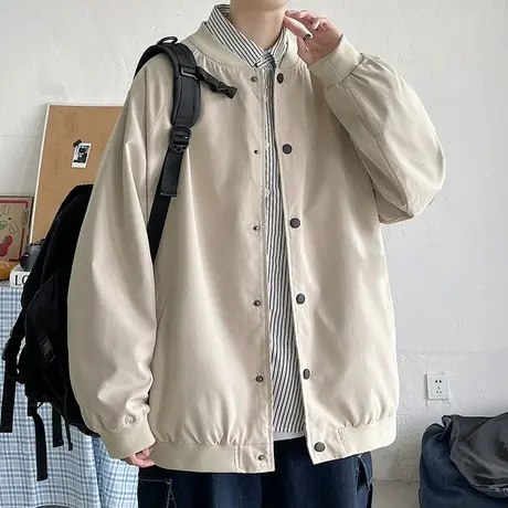 外套男春秋韩版潮流港风宽松ins潮痞帅夹克超火cec慵懒风秋装上衣商品大图