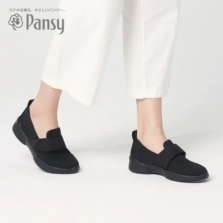 Pansy日本女鞋妈妈鞋健步鞋防滑拇指外翻宽脚胖脚中老年老人单鞋商品大图